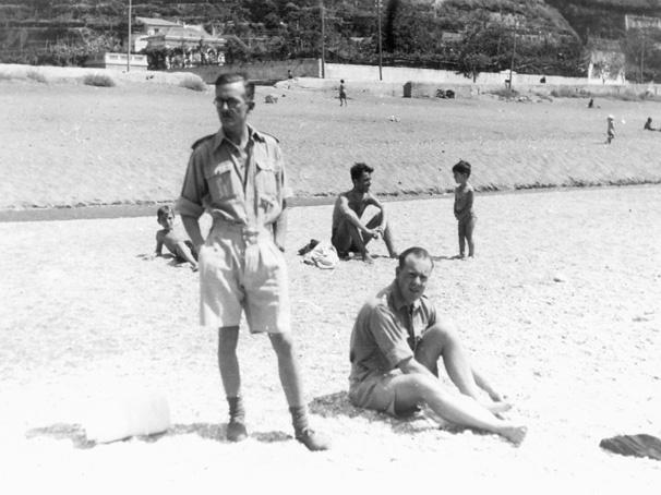 George Barker and Bill Rowlands on the beach